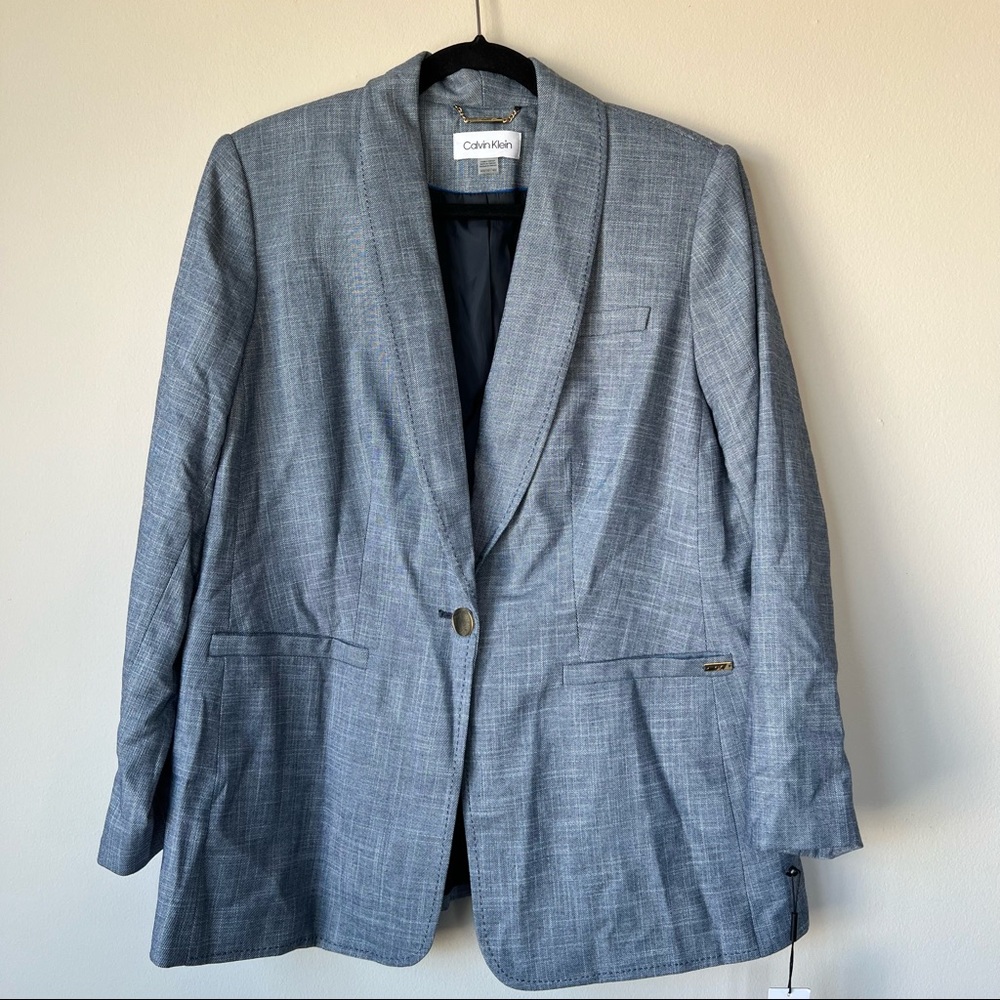 Calvin Klein NWT Blazer Blue Business Casual Single Button Size 14W
